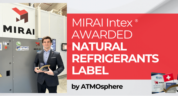 MIRAI Intex recognized as best in class, awarded Natural Refrigerants Label by ATMOsphere.