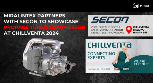 MIRAI INTEX Partners with SECON to Showcase Innovative Oil-free Propane Turbo-Compressor at Chillventa 2024