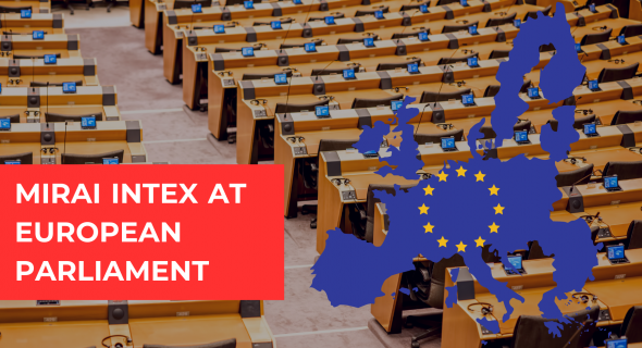 Mirai Intex im Europäischen Parlament Mirai Intex im Europäischen Parlament