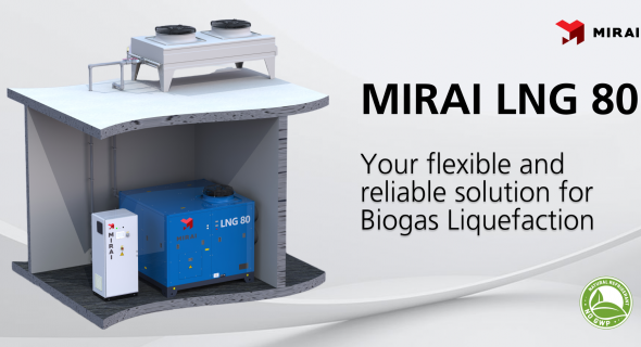 MIRAI LNG 80. New machine for Biogas liquefaction. MIRAI LNG 80. New machine for Biogas liquefaction.
